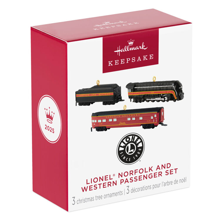 Mini Lionel® Norfolk and Western Passenger Set Ornaments, Set of 3