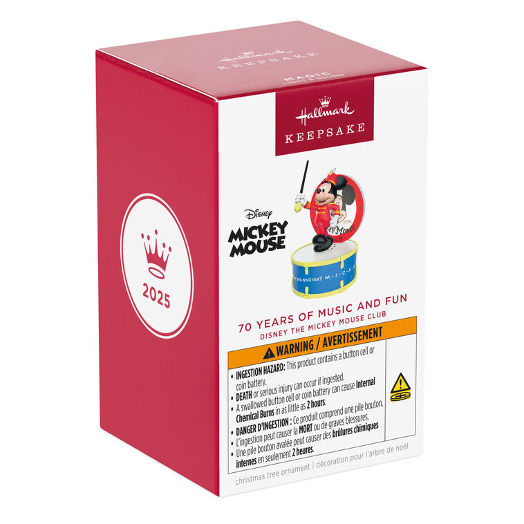 Disney The Mickey Mouse Club 70 Years of Music and Fun Musical Ornament With Light