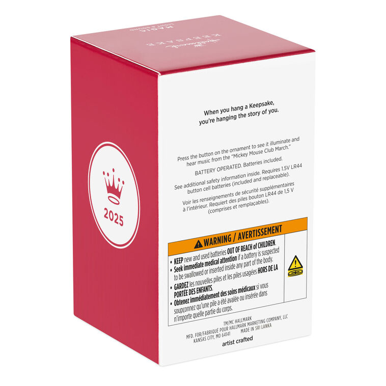 Disney The Mickey Mouse Club 70 Years of Music and Fun Musical Ornament With Light