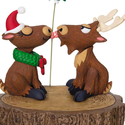 Merry Kiss-Moose Musical Ornament With Motion
