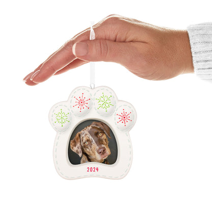 Happy Dog 2024 Porcelain Photo Frame Ornament