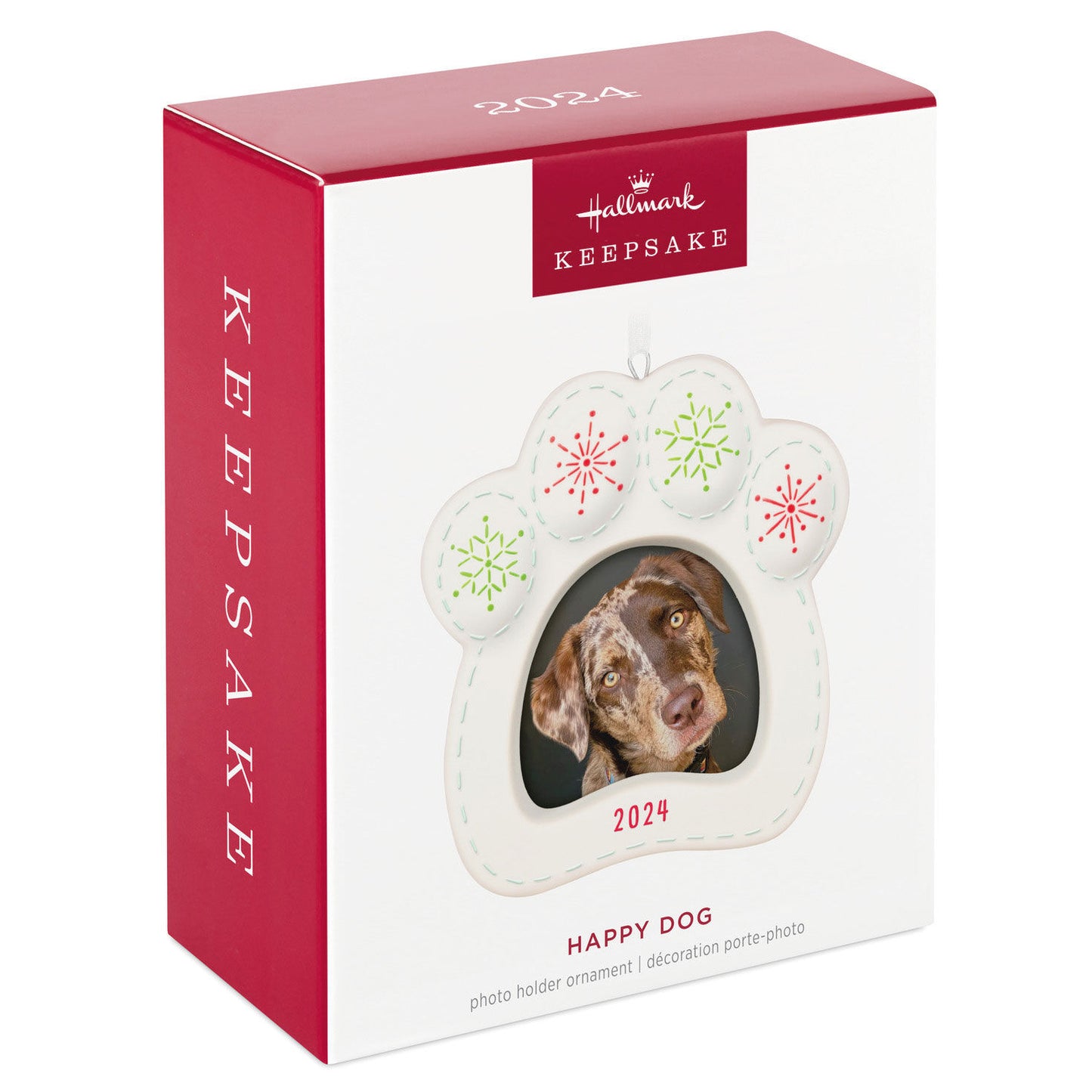 Happy Dog 2024 Porcelain Photo Frame Ornament