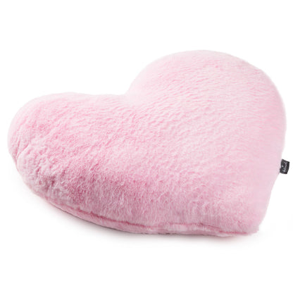 Pink Heart-Shaped Pillow, 17x18