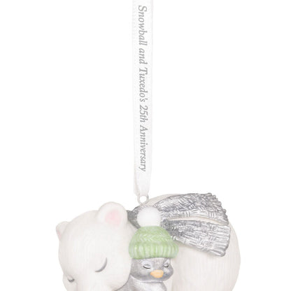 25th Anniversary Snowball and Tuxedo Porcelain Ornament
