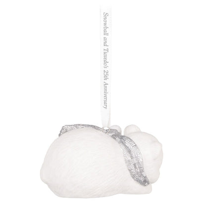 25th Anniversary Snowball and Tuxedo Porcelain Ornament
