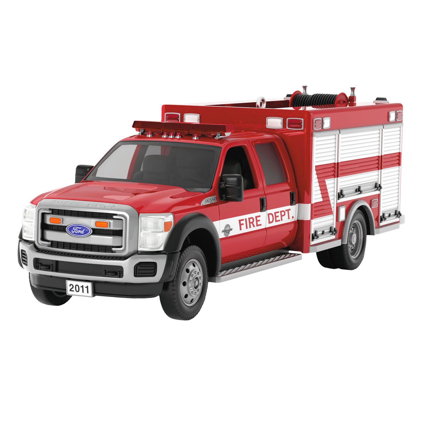 Fire Brigade 2011 Ford F-550 Fire Engine 2024 Ornament With Light,