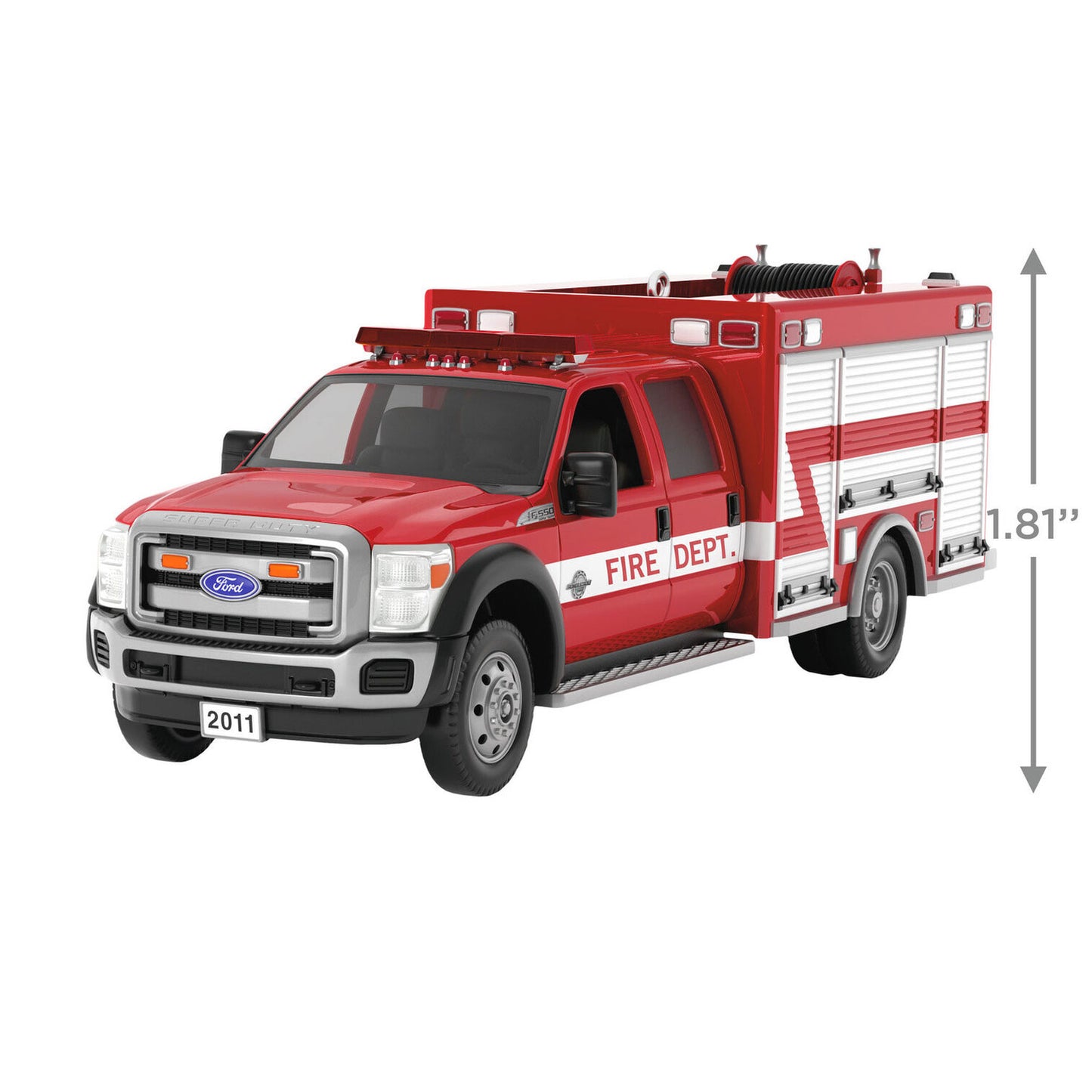 Fire Brigade 2011 Ford F-550 Fire Engine 2024 Ornament With Light,