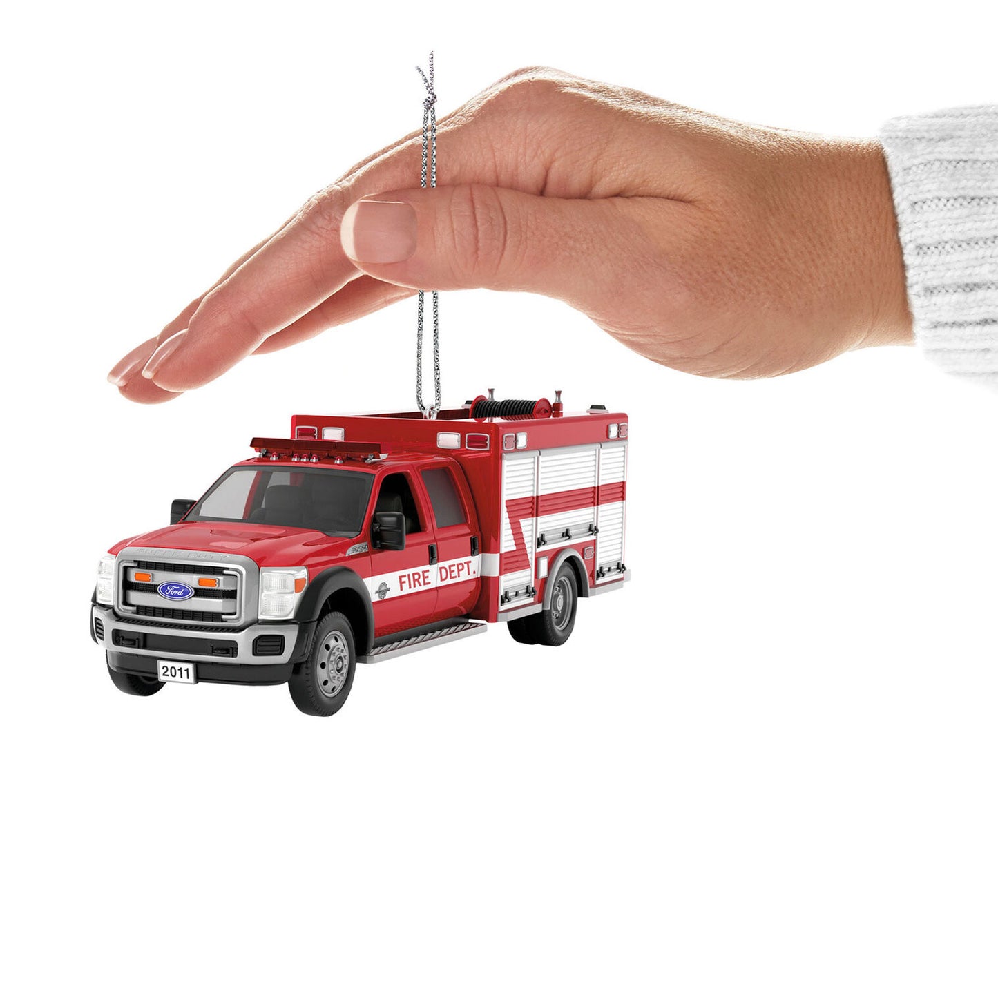 Fire Brigade 2011 Ford F-550 Fire Engine 2024 Ornament With Light,