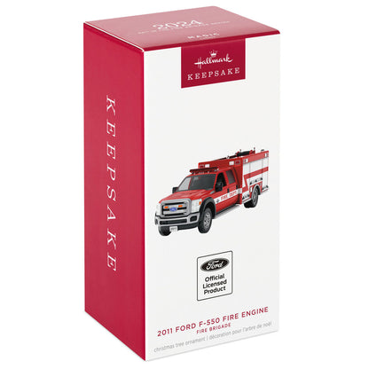 Fire Brigade 2011 Ford F-550 Fire Engine 2024 Ornament With Light,