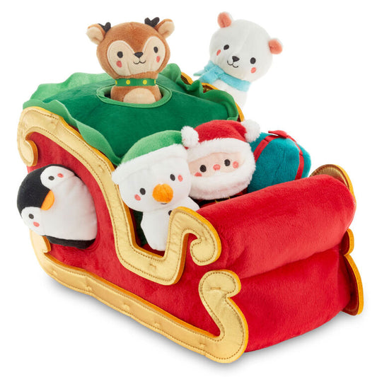 Santa's Sleigh Plush Play Set, 7 pieces