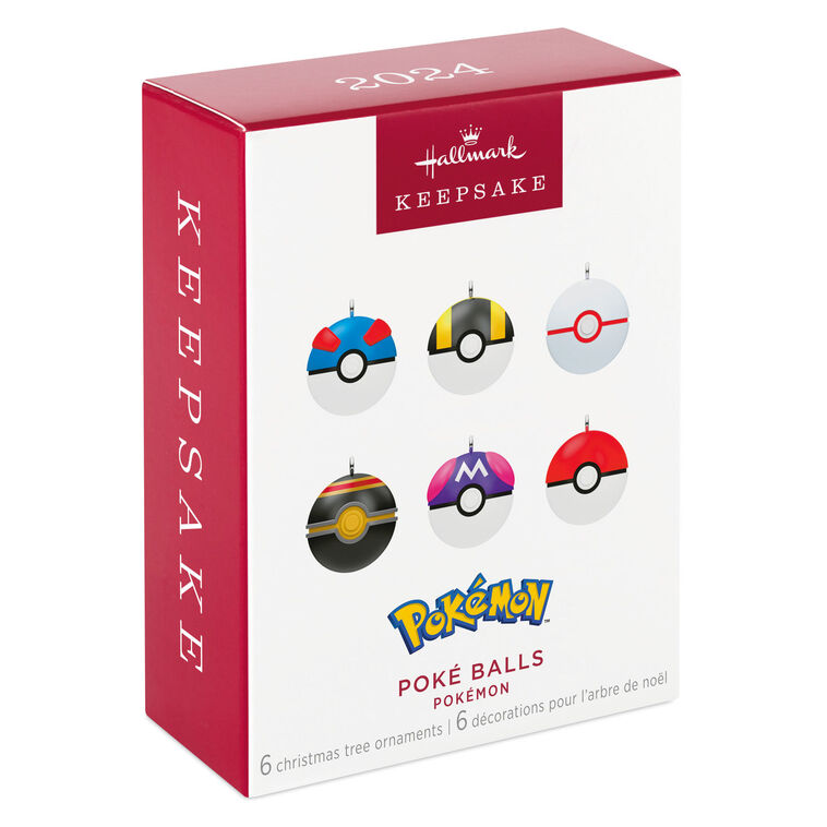 Mini Pokémon Poké Balls Ornaments, Set of 6
