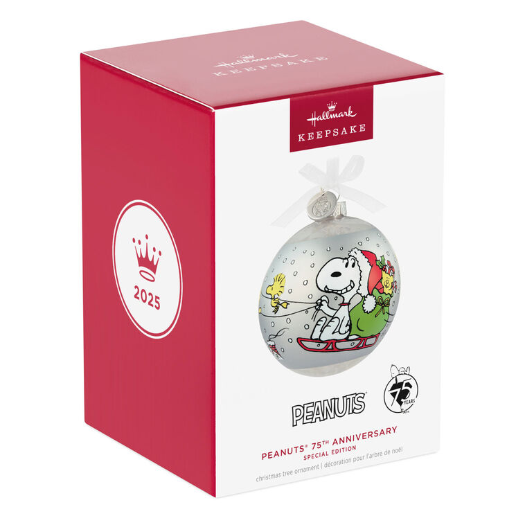 Peanuts® 75th Anniversary Special Edition Glass Ornament