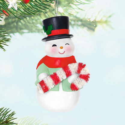 Sweet Snow Boy Porcelain Ornament