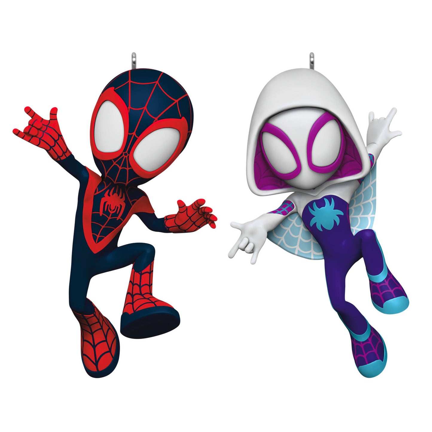 Marvel Spidey and His Amazing Friends Spin and Ghost-Spider Ornaments, Set of 2