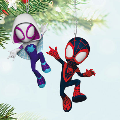 Marvel Spidey and His Amazing Friends Spin and Ghost-Spider Ornaments, Set of 2