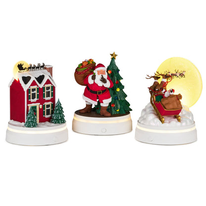 The Night Before Christmas Interactive Figurines With Light and Sound, Set of 3