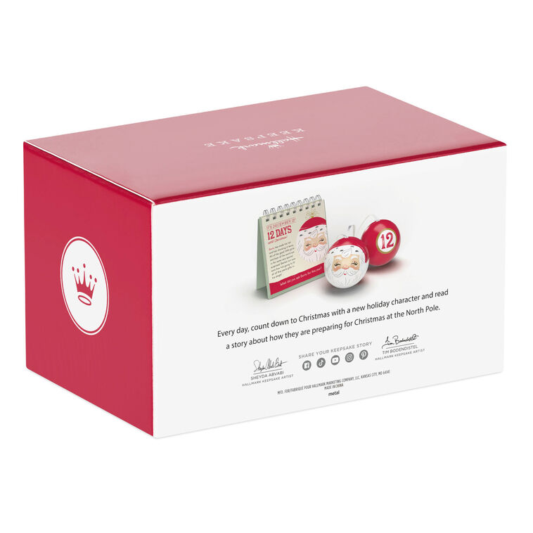 The North Pole's Countdown to Christmas Ornaments and Book Set
