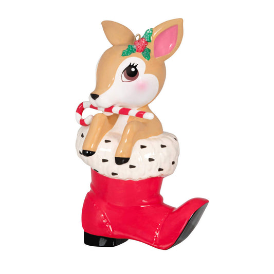 Vintage Reindeer Porcelain Ornament